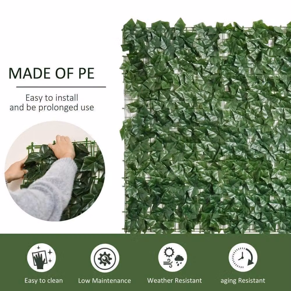 NESTLUNE Artificial Ivy Leaf Garden Hedge Fence in Green, W: 100 cm – 4