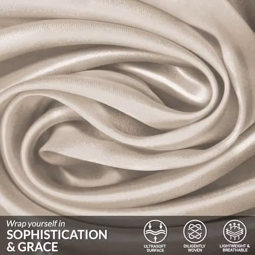 Pamposh Satin Silk Pillowcases, 4 Pack, Taupe, W: 50 cm x L: 75 cm – 2