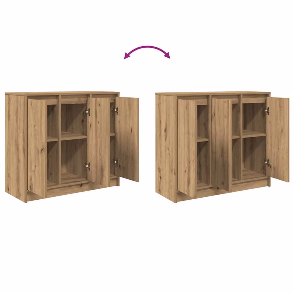Berkfield Home Artisan Oak Sideboard in Brown, W/D/H: 85 x 34 x 76 cm – 4