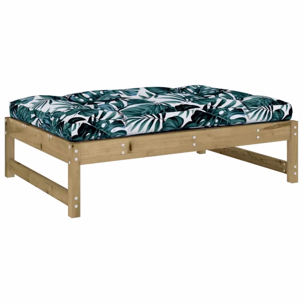 Berkfield Home Rustic Brown Impregnated Pine Wood Garden Footstool W: 120 cm, D: 80 cm – 2
