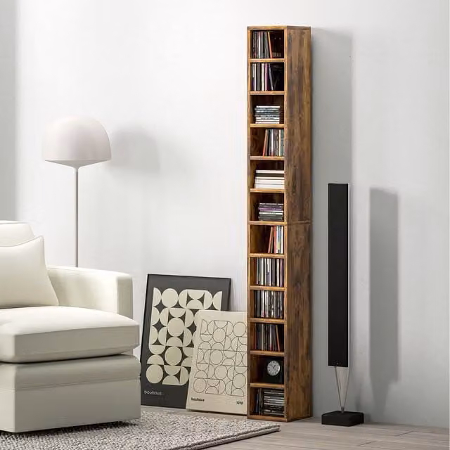 HOMCOM 12 Tier Industrial Media Storage Cabinet in Brown