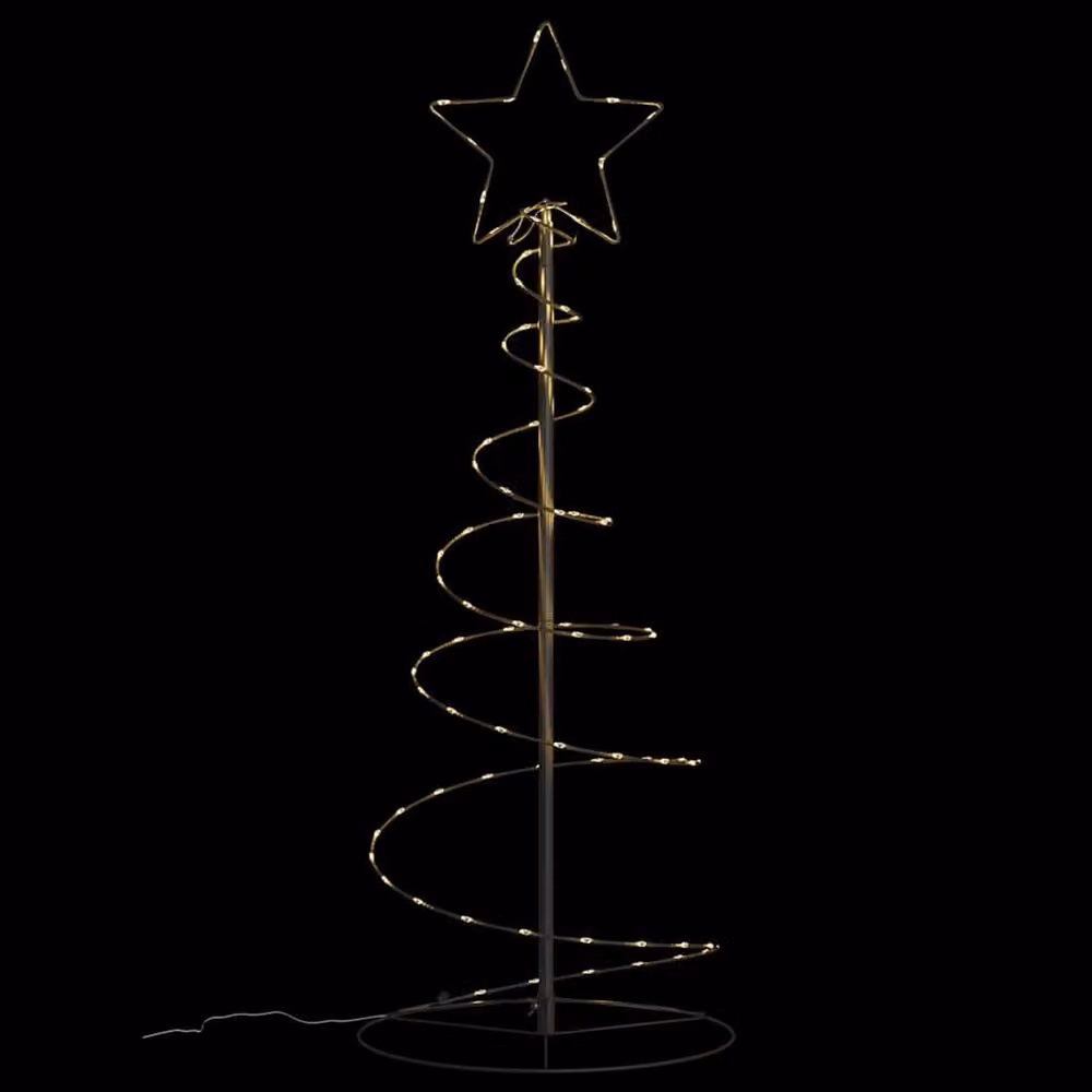 Berkfield Home Christmas Tree Light Cone with 80 Warm White LEDs, Black, Height: 120 cm – 3
