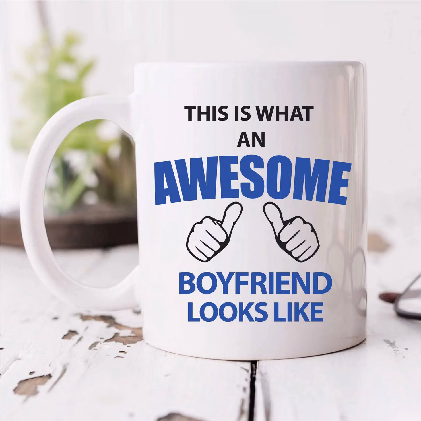 60 Second Makeover Limited This Is What An Awesome Boyfriend Looks Like Ceramic Mug in White – 2