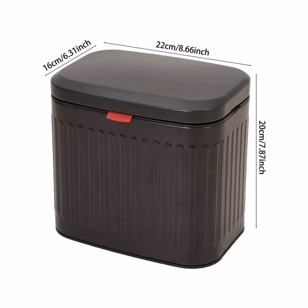 EONLION Hanging Kitchen Waste Bin with Flip Lid in Black – 2