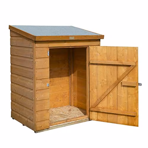 Rowlinson Brown Shiplap Wood Bin Store with Single Door and Pent Roof, W/D/H: 120 x 64 x 93 cm – 2