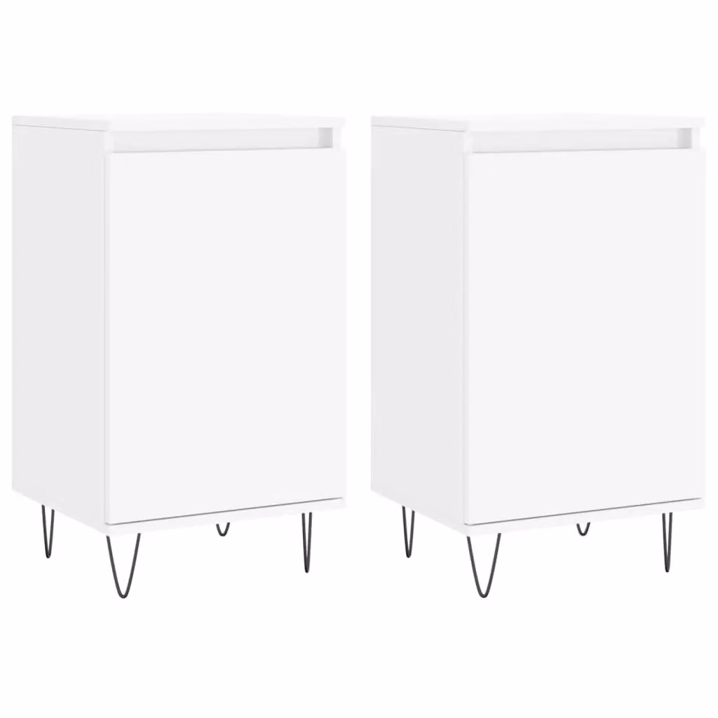 Berkfield Home Set of 2 Modern Sideboards in White and Black, W/D/H: 40 x 35 x 70 cm – 2