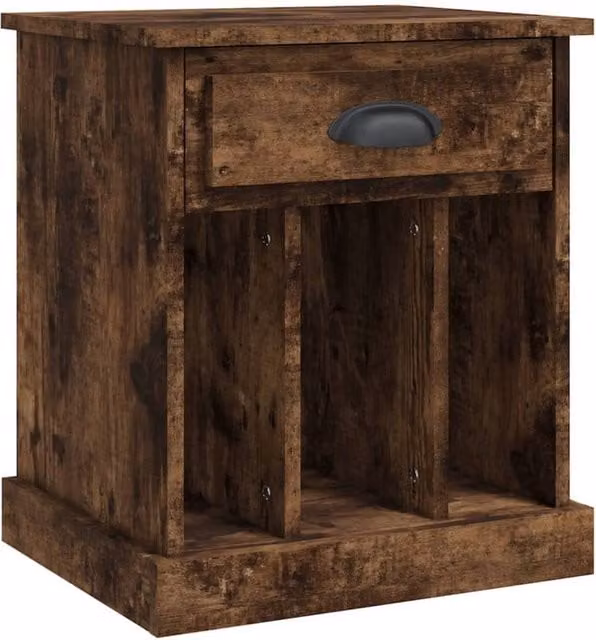 Berkfield Home Smoked Oak Bedside Cabinet in Brown, W/D/H: 43 x 36 x 50 cm – 1