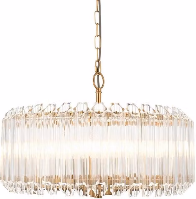 Netlighting Valentina Pendant Light in Gold/Brass with Transparent Glass, 5x E14