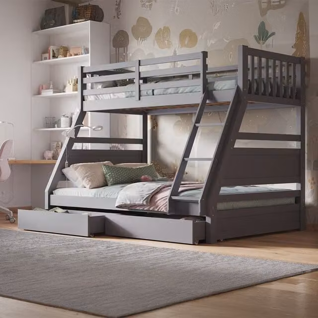 Flair Ollie Triple Bunk Bed in Grey
