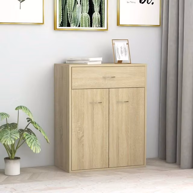 Berkfield Home Sonoma Oak Sideboard in Brown, W/D/H: 60 x 30 x 75 cm
