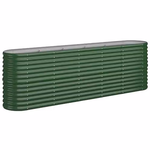 Bussandri Green Steel Garden Planter Tub W/D/H: 224 x 40 x 68 cm – 1