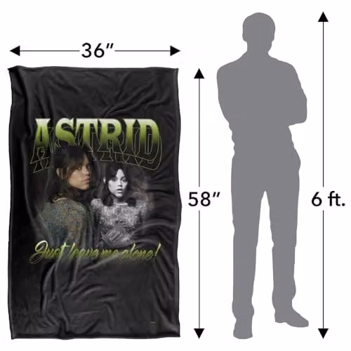 LOGOVISION Beetlejuice Beetlejuice Astrid Homage Super Soft Silky Touch Fleece Throw Blanket, Multicolour, W: 91 cm, D: 147 cm – 4