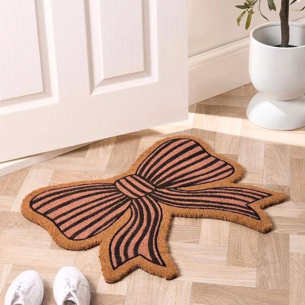 Kelvenix Bow Shaped Non-Slip Coir Doormat in Brown, W/D: 100 x 100 cm – 2
