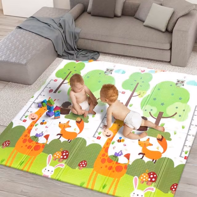 Kidoola Reversible Large Baby Play Mat in Neutral Multicolour, XPE Foam, W/D: 200 x 80 cm – 3