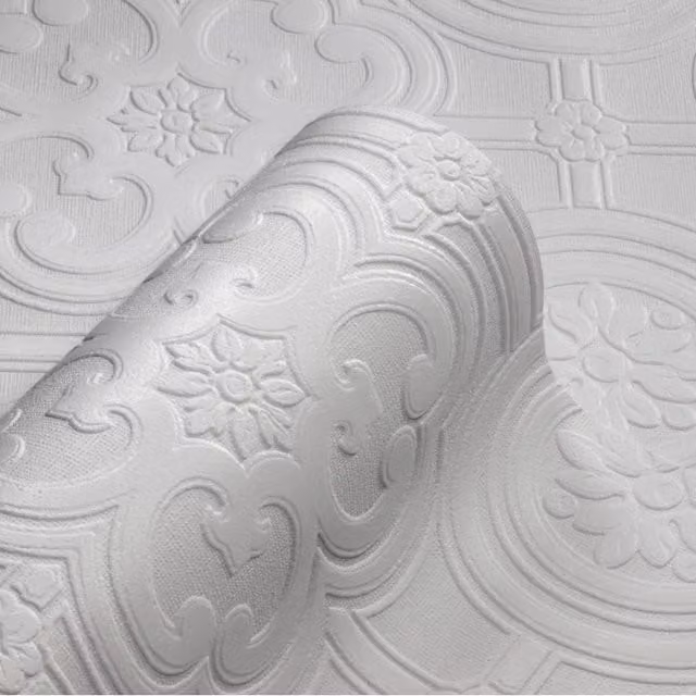 Anaglypta Egon Abstract Paintable Wallpaper in White