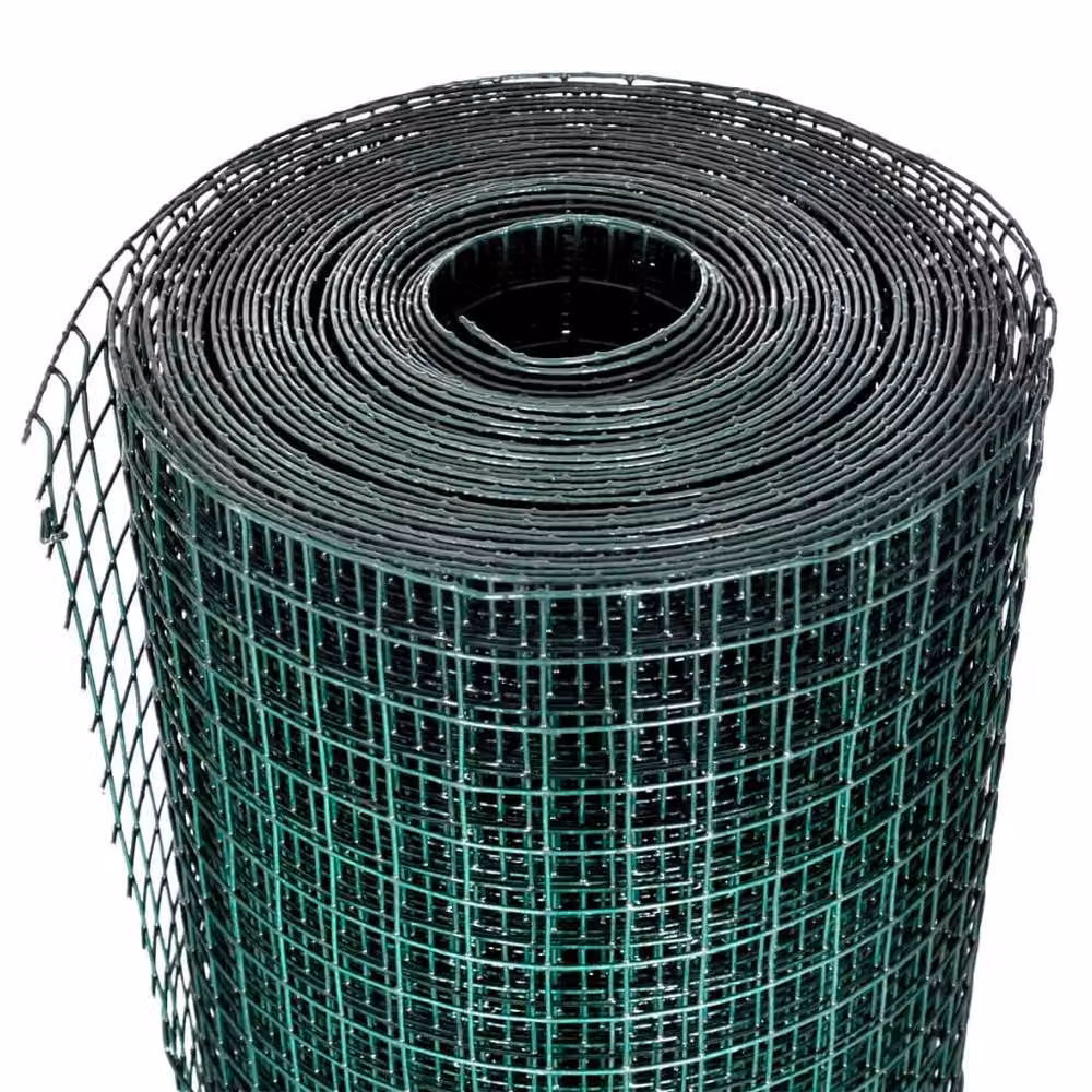 Berkfield Home Green PVC Coated Galvanised Steel Chicken Wire Fence, 10 x 1 m – 3