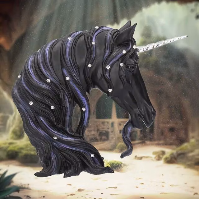 Nemesis Now Jewelled Midnight Black Unicorn Figurine, Height: 15 cm