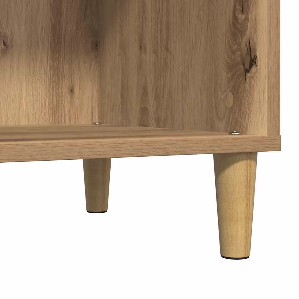 Berkfield Home Artisan Oak Record Cabinet in Brown, W/D/H: 84.5 x 38 x 89 cm – 4