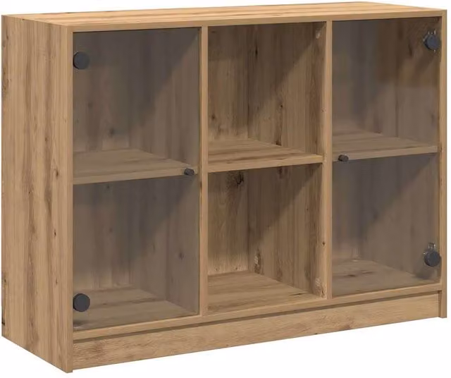 Berkfield Home Artisan Oak Sideboard in Brown, W/D/H: 102 x 37 x 75.5 cm