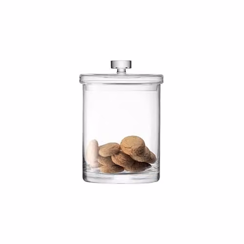 LSA International Maxi Glass Container with Loose Lid, Transparent, Height: 22 cm – 1