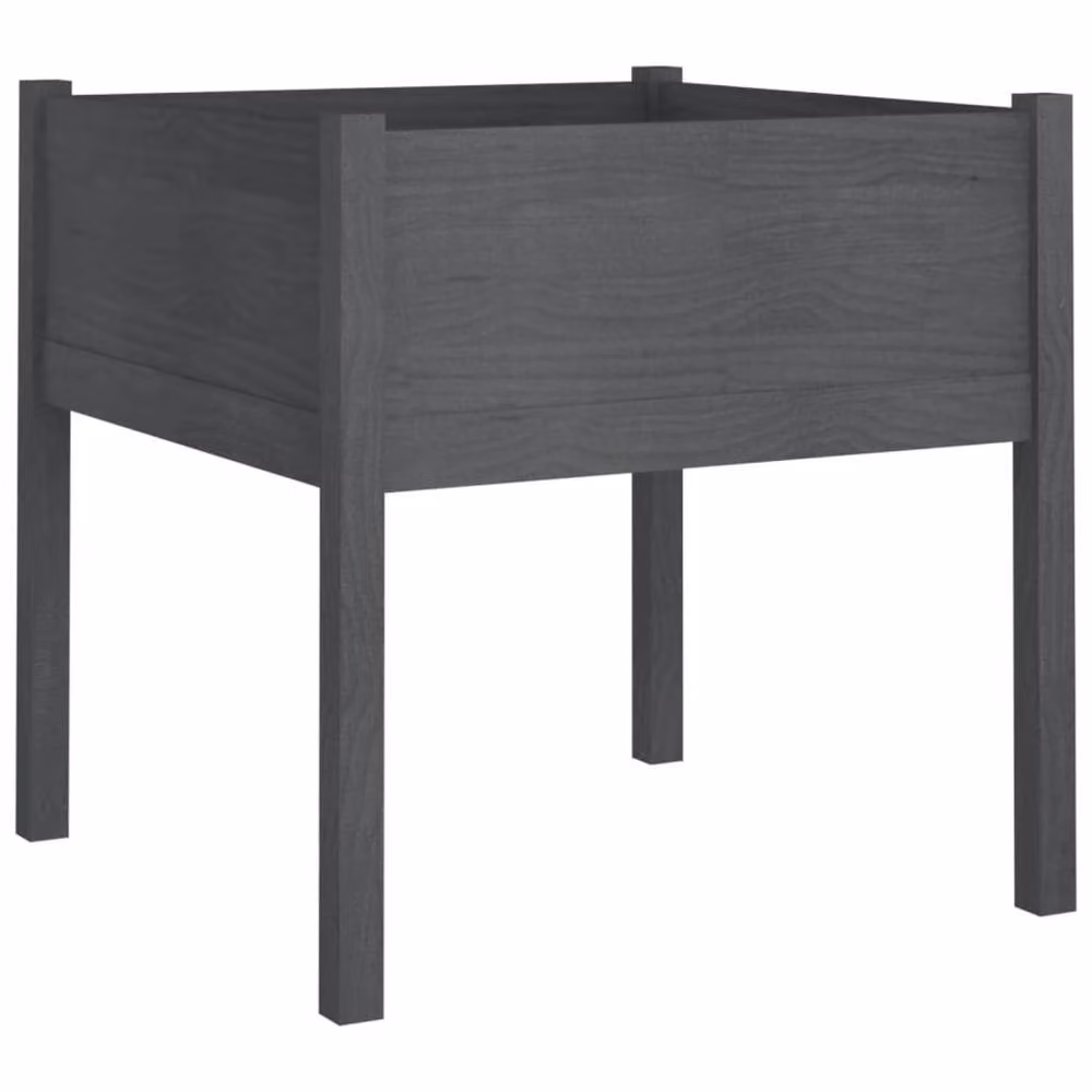 Berkfield Home Garden Planter Tub, 2 Pack, Grey Solid Pinewood, W/D/H: 70 x 70 x 70 cm – 3