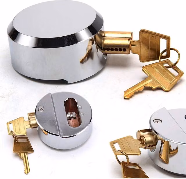 Nordara 73mm Round Shackleless High Security Steel Van Padlock with Keys in Silver – 1