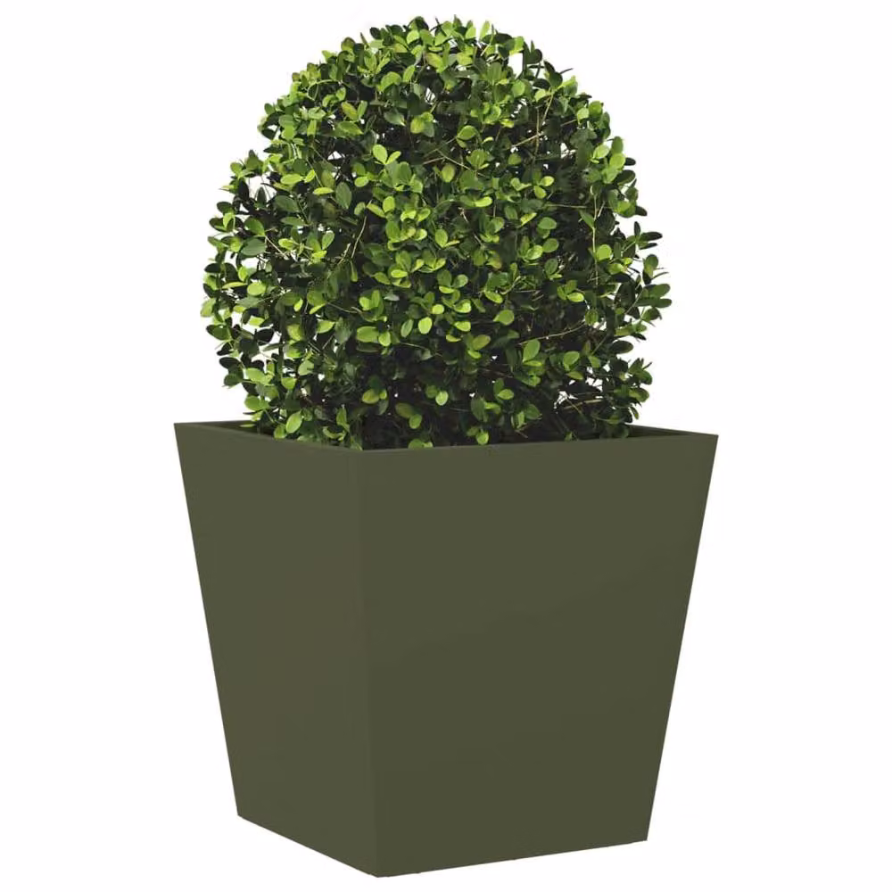 Berkfield Home Garden Steel Planter Tubs, Green, 2 Pack, W/D/H: 40 x 40 x 40 cm – 3