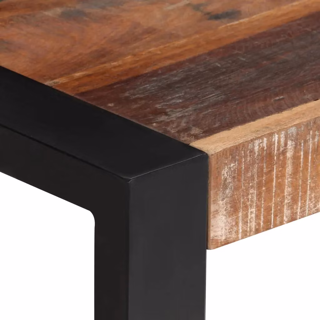Berkfield Home Industrial Square Dining Table in Black Solid Reclaimed Wood W/D/H: 70 x 70 x 75 cm – 3