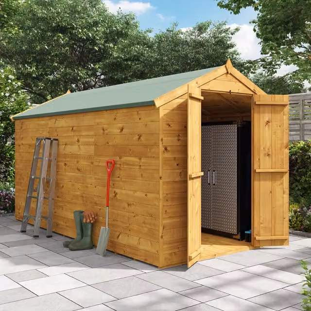 BillyOh Master Tongue and Groove Apex Wooden Shed in Brown, Windowless Gable Design