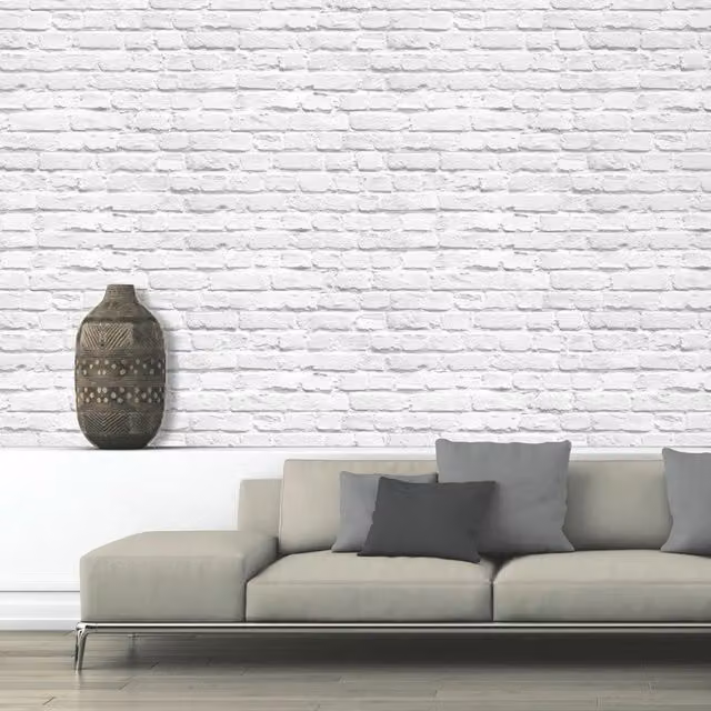 Muriva White Faux Brick Effect Wallpaper 102539