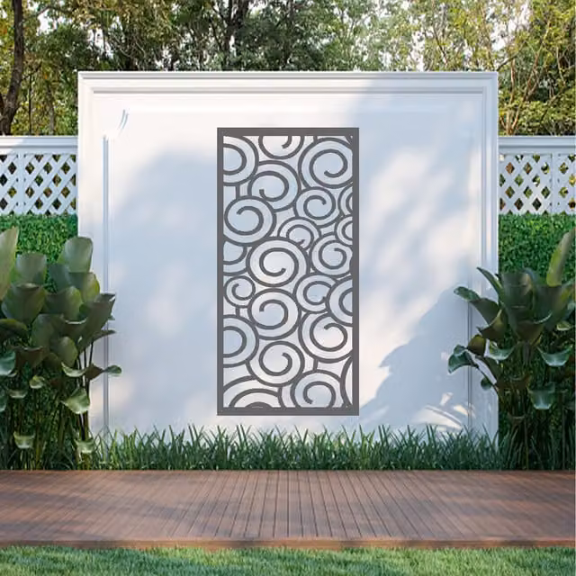 Laser Hut Flemiox Screen Abstract Metal Wall Art in Anthracite Grey and Black