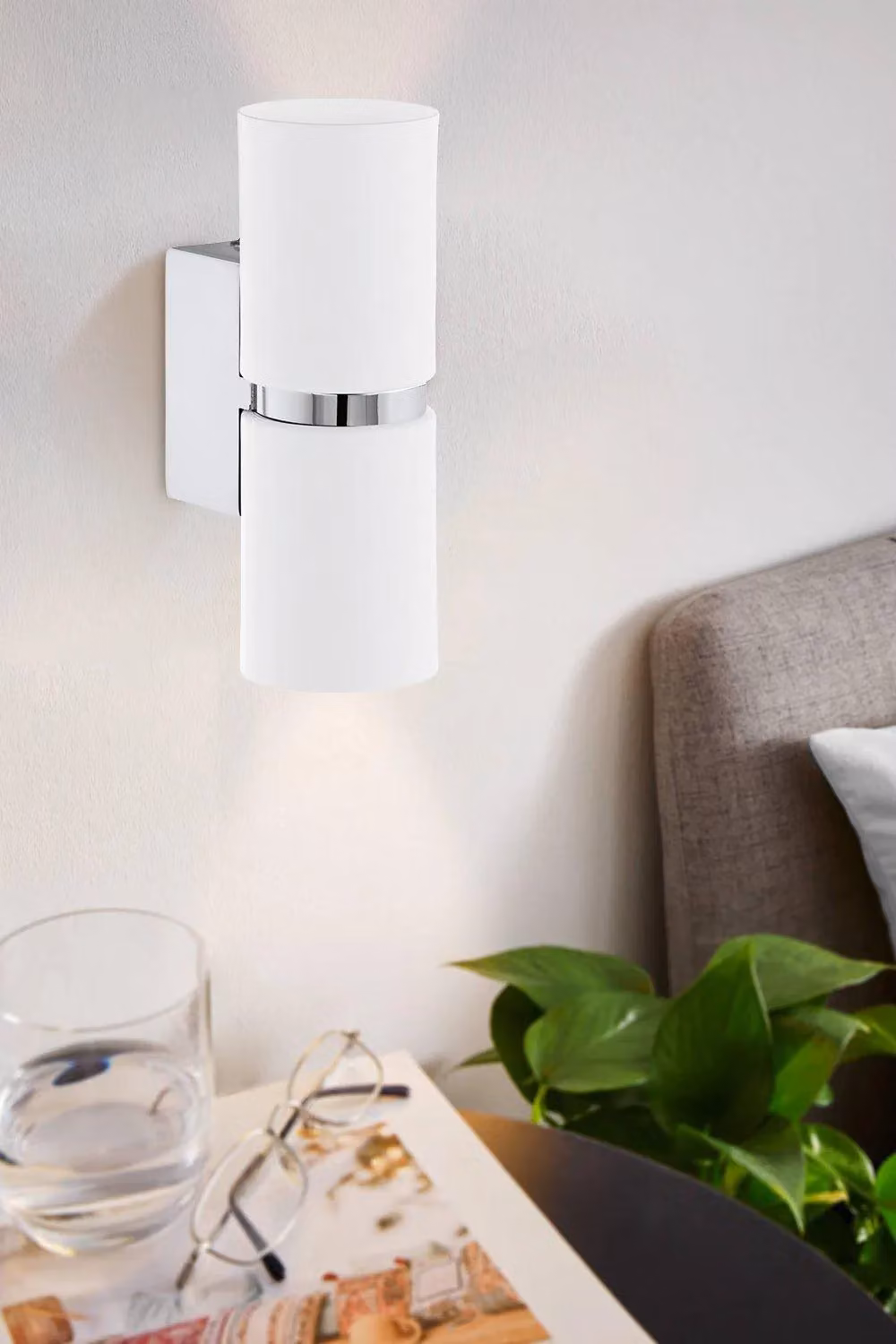 Eglo Passa Modern LED Up and Down Wall Light in White and Chrome – 2