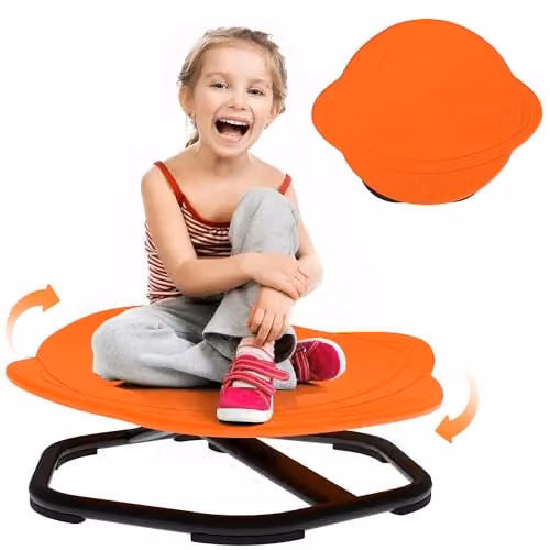 AIYAPLAY Sensory Spinning Chair for Kids, Planet-Shaped, Orange – 1