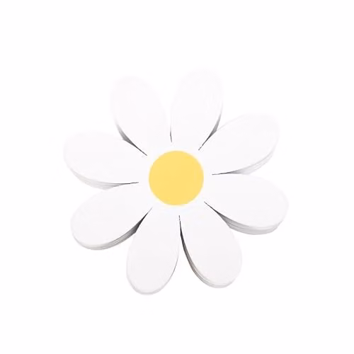 Something Different Wholesale Set of 4 Absorbent Daisy Shaped Coasters in Yellow and White