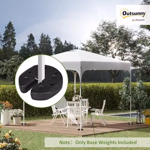 Outsunny Gazebo Weight Set of 4 in Black, 12kg Total Weight with Reinforcement Pins – 2