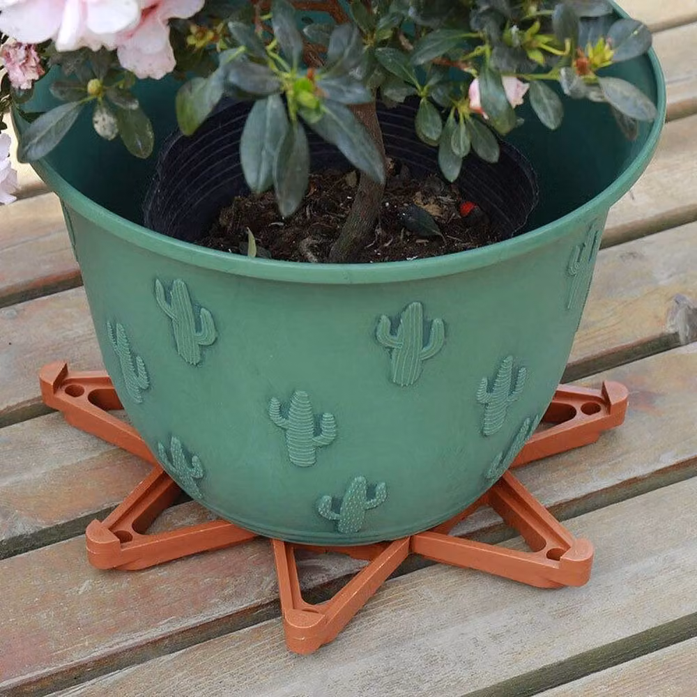 KORVIXA 24-Piece Set of Invisible Low Profile Plastic Planters in Terracotta Brown – 2