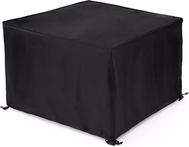 FINEWAY Extra Heavy Duty Waterproof Rattan Cube Set Cover with PVC Lining in Black