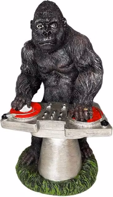 Gifts Direct 2 U DJ Pete Kong Novelty Gorilla Ornament in Black and Multicolour Plastic, Height: 27 cm – 5