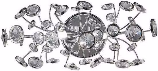 Netlighting Savanna 2-Light Wall Lamp with Grey Crystal and Polished Chrome Finish (G9) – 1