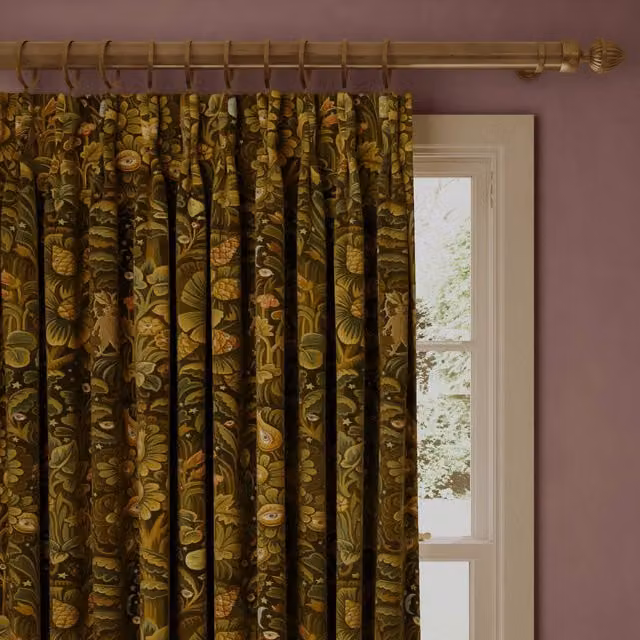 House of Hackney Moon Garden Midnight Velvet Opaque Fabric Curtain Panel