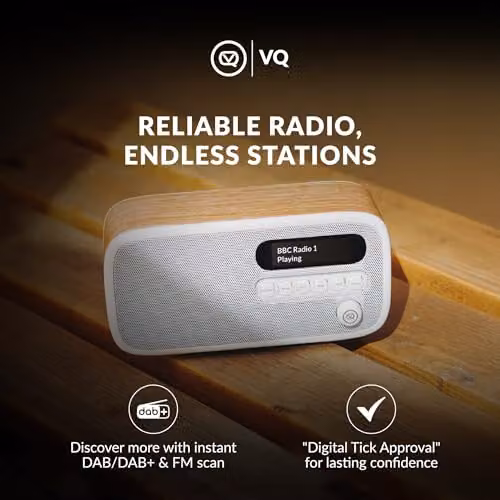 VQ Dexter Portable DAB+ and FM Radio with Bluetooth and USB-C, Brown – 3