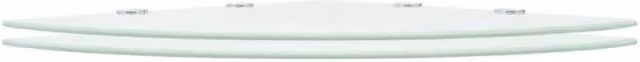 Berkfield Home Set of 2 White Glass Corner Shelves with Chrome Supports, W/D: 45 x 45 cm