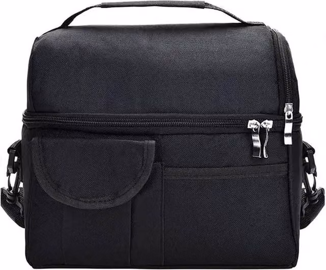 Kelvenix Large Insulated Fabric Lunch Bag in Black – 1