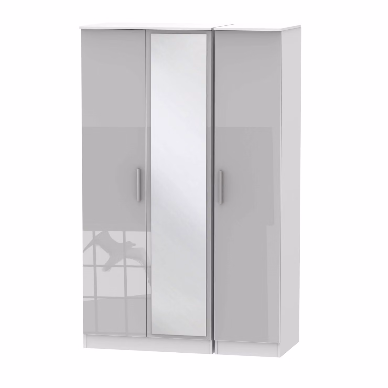 Ready Assembled 2 U Trent Triple Mirror Wardrobe in Mid Grey Matt – 2