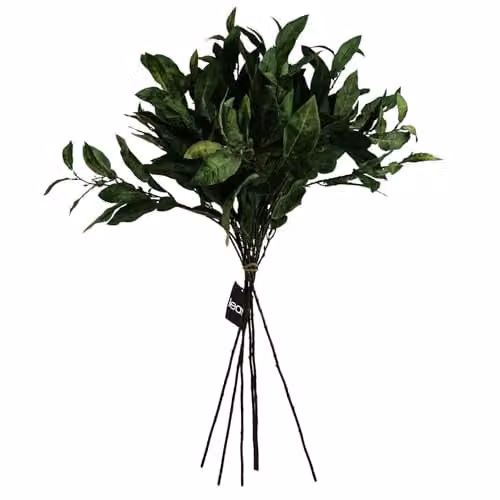 Pack of 6 Green Artificial Ficus Foliage Leaf Stems, Height: 90 cm – 1