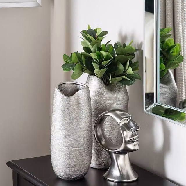 Wyld and Coco Silver Stoneware Vase, Height: 33 cm – 1
