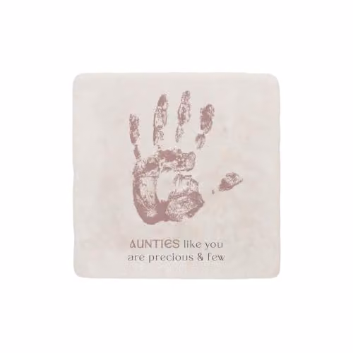 Purely Home Aunties Like You Marble Coaster Gift Box, Pink, Square, Non-Slip