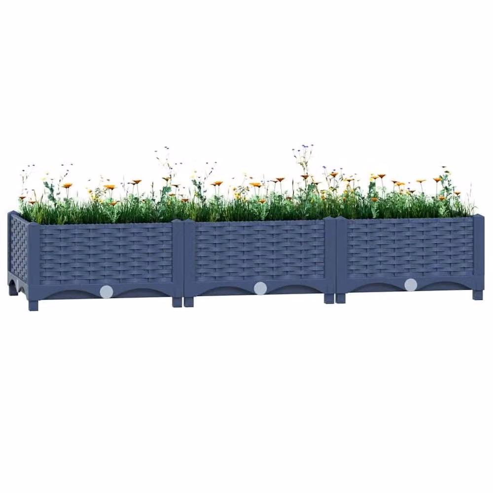 Berkfield Home Grey Polypropylene Raised Bed W/D/H: 120 x 40 x 23 cm – 2
