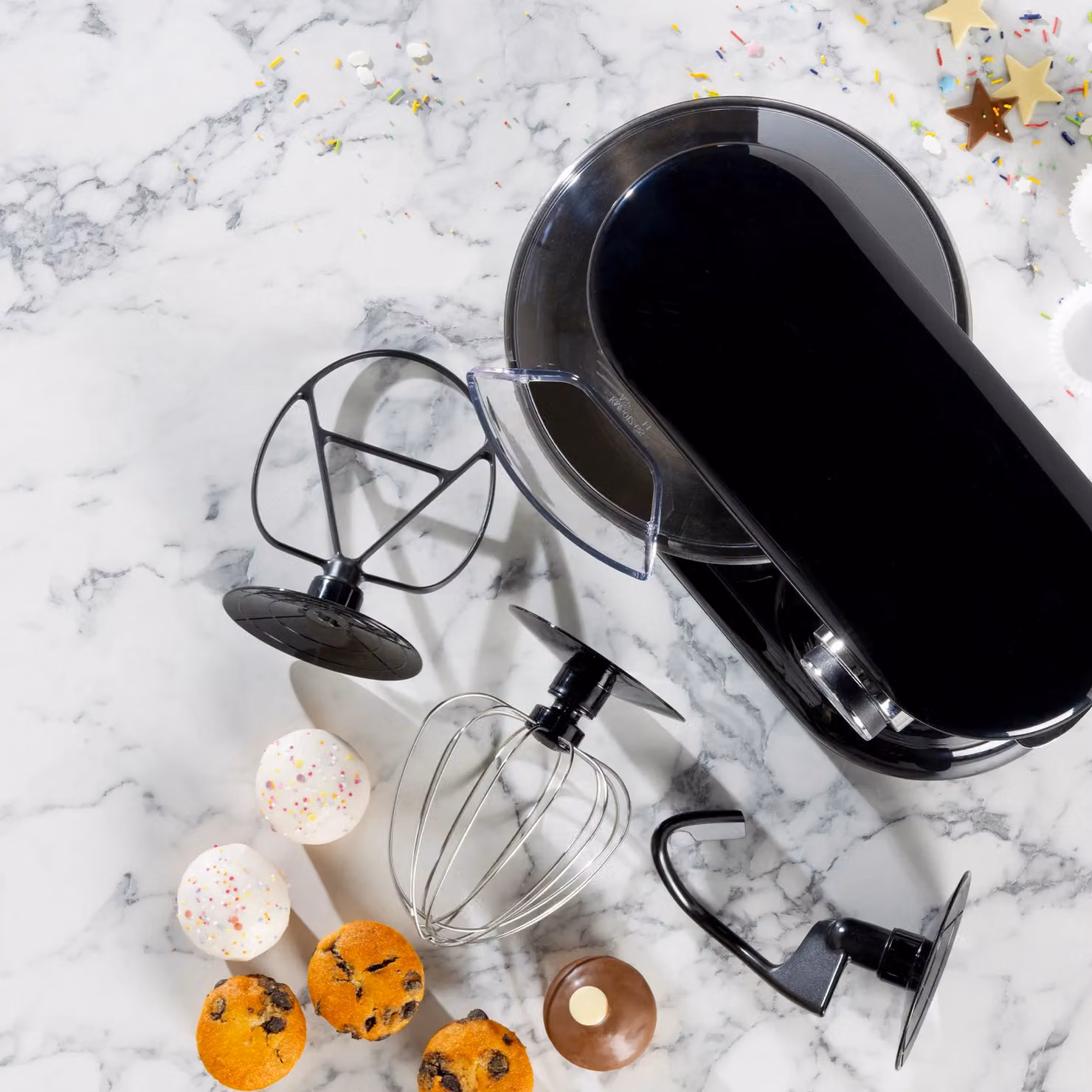 Daewoo 1000W Stand Mixer in Black with Stainless Steel Bowl and Whisk – 5