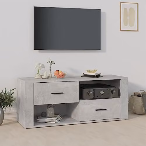 vidaXL Modern TV Cabinet in Grey Engineered Wood, W/D/H: 100 x 35 x 40 cm – 2
